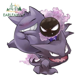 EARLFAMILY Gengar Pokemon Cooler Miếng Dán Xe Máy Windows Mũ Bảo Hiểm Thân Máy Tính Xách Tay Chống Thấm Nước JDM Vinyl Decal Chống Trầy Xước Phụ Kiện Xe Hơi
