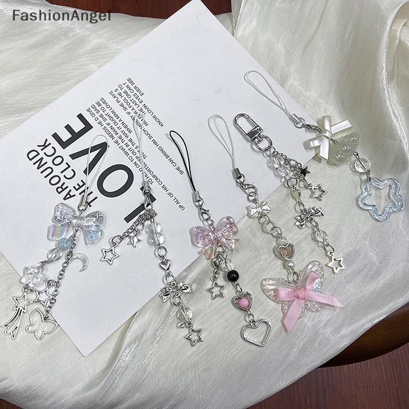 FashionAngel 1 Hạt Dễ Thương Handmade Cô Gái Ngọt Ngào Móc Khóa Cho IP 11 Camera Y2K Tình Yêu Ngôi Sao Năm Cánh Điện Thoại Quyến Rũ Mặt Dây Chuyền VN