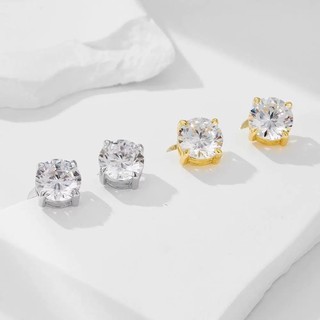Bông tai mạ vàng 18k Bông tai xuyên kim cương đơn thời trang Cubic Zircon dành cho nữ Cô gái