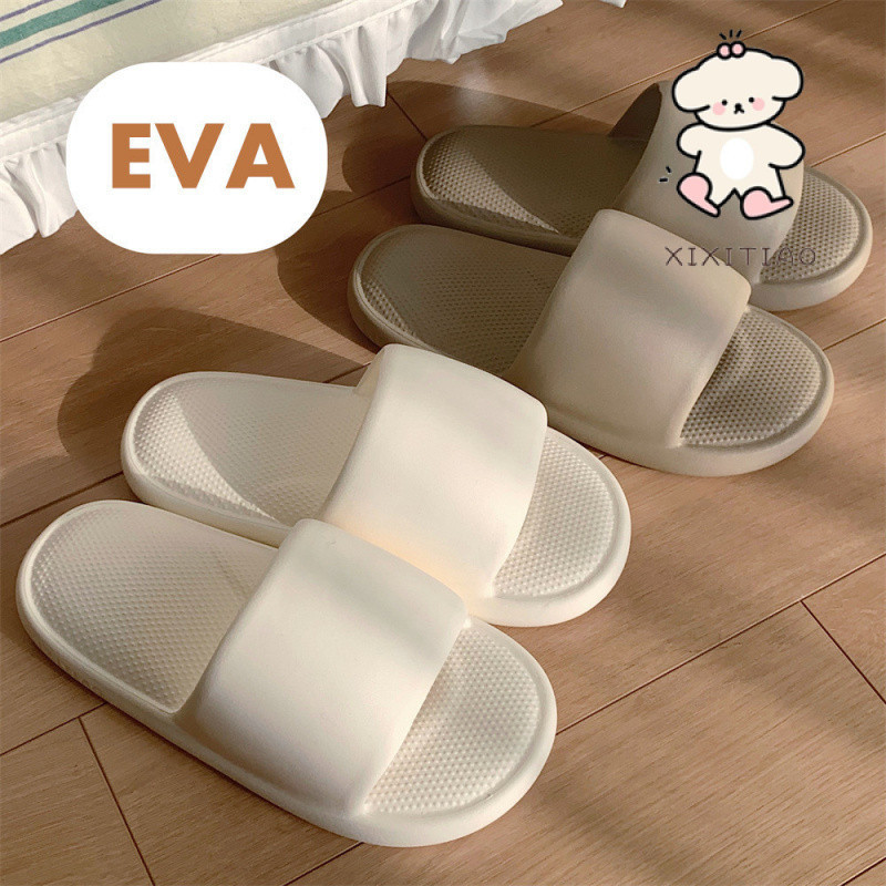 Xixitiao Dép Sandal Đế Bằng Mùa Hè Ngoài Trời Phong Cách Mới Mềm Mại Waxy Dép Nam Nữ Đơn Giản Màu Trơn Thoải Mái Bước Trên Shit Thường Ngày