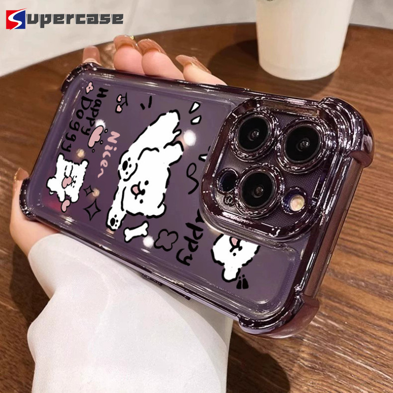 Ốp Điện Thoại Chó Con Chạy Dễ Thương Cho Xiaomi 17 Pro Max 15T Pro Xiaomi15T Xiaomi15TPro Vỏ Bảo Vệ Chống Sốc Bốn Góc Trong Suốt