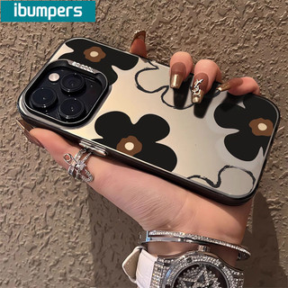 ibumpers Ốp Lưng IPhone Đơn Giản Đẹp Họa Tiết Hoa Đen Ốp Điện Thoại IMD Cứng Trơn Chống Bẩn Chống Sốc Cho IPhone 16 15 14 12 13 11 Pro Max