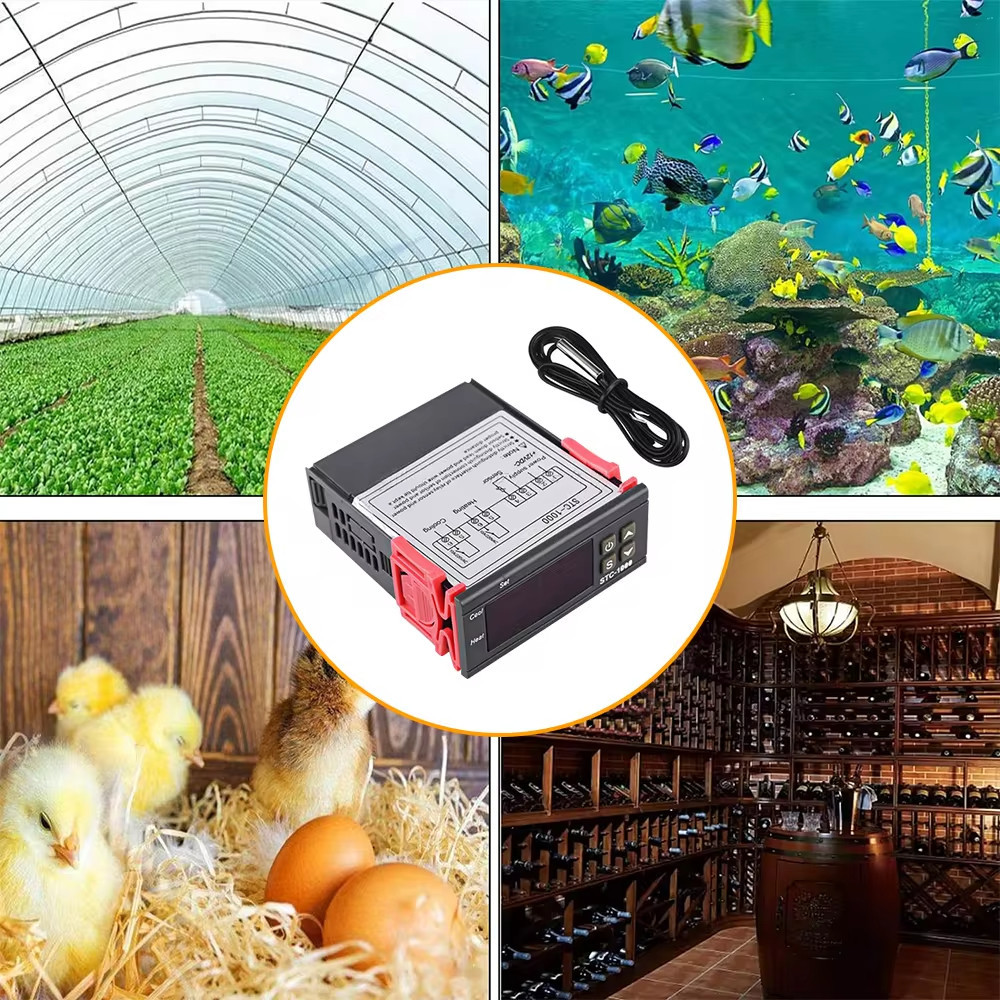 [Cổ phiếu địa phương] STC-1000 110-220V Nhiệt độ kỹ thuật số thông minh Bộ điều khiển nhiệt độ kỹ thuật số Bộ điều chỉnh nhiệt độ cho máy ấp trứng Hẹn giờ Bộ quạt thổi cảm biến