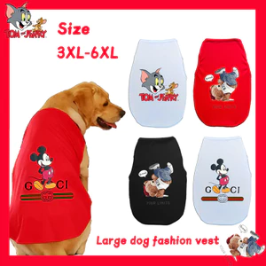 ✨ Hàng Mới Về ✨ 3xl-6xl Pet Tank Top Ba Màu Thiết Kế Thời Trang In Hình Vui Nhộn, Thời Trang Chó Mèo Lớn Được ưa chuộng