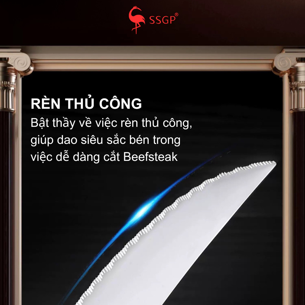 Combo dao muỗng nĩa ăn beefsteak Berlin inox 316 SSGP của , thìa ăn, muỗng ăn, bộ muỗng, nỉa