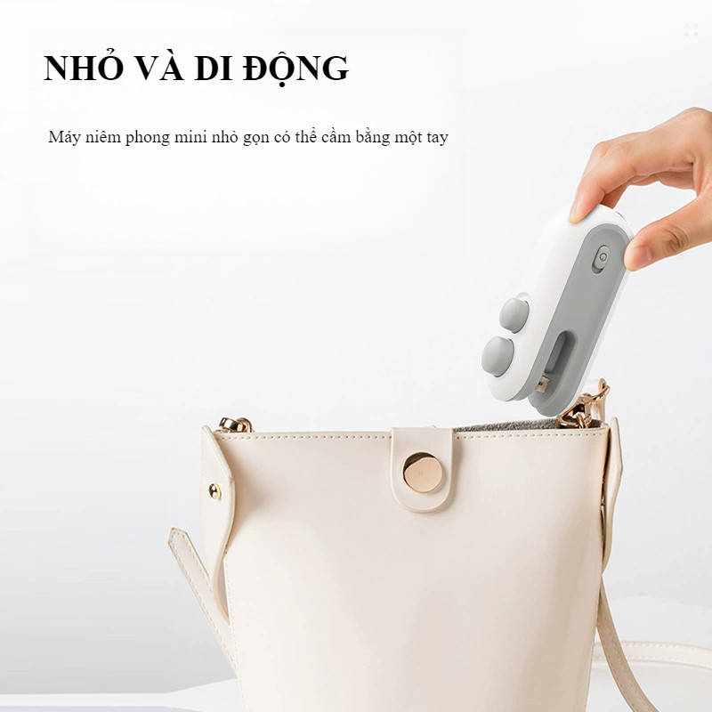 Máy Hàn Miệng Túi Nhựa Mini Máy Bịt Kín Có Thể Sạc Lại Di Động Sử Dụng Tại Nhà Đa Năng