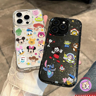Cute cartoon avatar Phone Case for IPhone1716 15ProMax 13 15 New 12Pro Soft 14Promax Transparent Glitter Powder SF