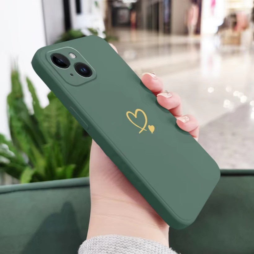 Ốp Điện Thoại Cho Samsung S24 S23 S22 Plus Ultra S23 FE S21 FE S20 FE Vỏ Tình Yêu Đơn Giản Viền Vuông Mặt Sau TPU Mềm