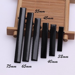 Mũ đội đầu handmade chất liệu cao cấp với nơ và các loại kẹp tóc như mỏ vịt, vuông màu đen - Phụ kiện thời trang tóc
