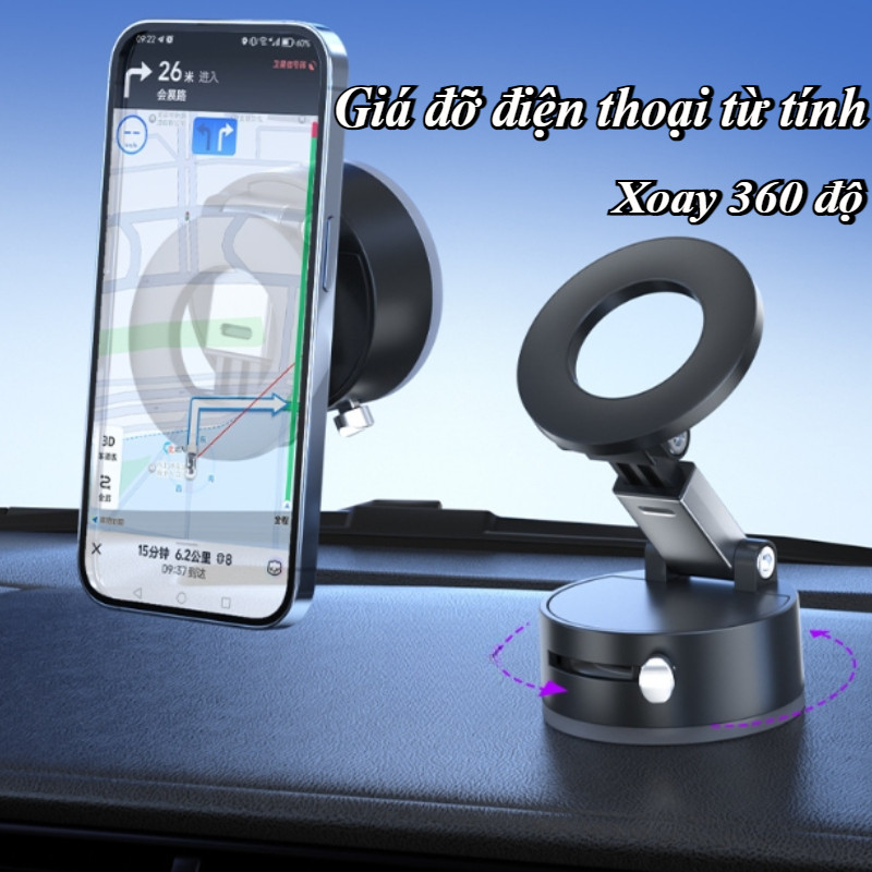Giá đỡ điện thoại từ tính,Gấp Xoay Đứng Hút Hai Mặt Cho Chân Không Đa Năng,Thích hợp cho ô tô