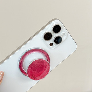 Vỏ Họa Tiết Trơn Màu Tròn Tròn Giá Đỡ Điện Thoại Từ Tính Cho IPhone 16 15 14 13 12 Pro Max 14 Plus Có Thể Gập Lại Pop Ring Grip Co Giãn Để Bàn Đứng P5