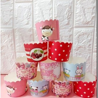 Lốc 50 cốc giấy cupcakes, ly giấy đựng bánh kem (giao mẫu ngẫu nhiên)
