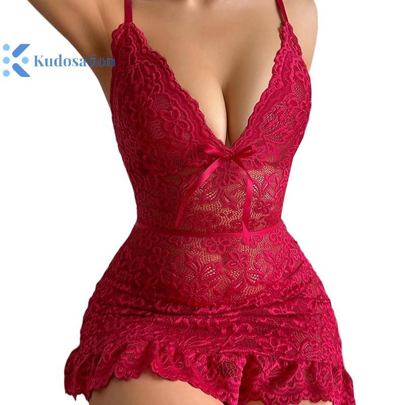 Kudosation Đồ Lót Tinh Tế Gợi Cảm Đáy Váy Ngủ Rỗng Áo Ngực Quần Lót Bộ Ren Quần Lót Người Phụ Nữ Gợi Cảm Váy Ngủ Đẹp