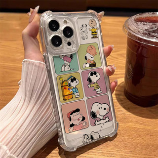 Ốp Lưng Dành Cho Samsung Galaxy S25Edge S25 S24 Ultra S23 S22 S21 S20 Plus FE Note 20Ultra 10Plus Ốp Lưng Túi Khí Ngộ nghĩnh Snoopy Hoạt Hình Chống Rơi Dễ Thương Trong Suốt Mềm Mại
