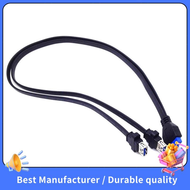 Cáp nối dài bảng điều khiển phía trước 2 cổng USB 3.0 một loại Nữ đến 20 Pin Hộp Header Nữ Khe cắm Adapter Cáp