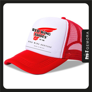 2025 Màu đỏ thời trang Wing Heritage Trucker Cap Dây đeo có thể điều chỉnh Topi
