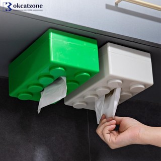 Okcatzone Khối Xây Dựng Sáng Tạo Hộp Đựng Khăn Giấy Treo Tường Lò Xo Chống Thấm Nước Cho Phòng Tắm Phòng Khách Và Nhà Bếp P1R2