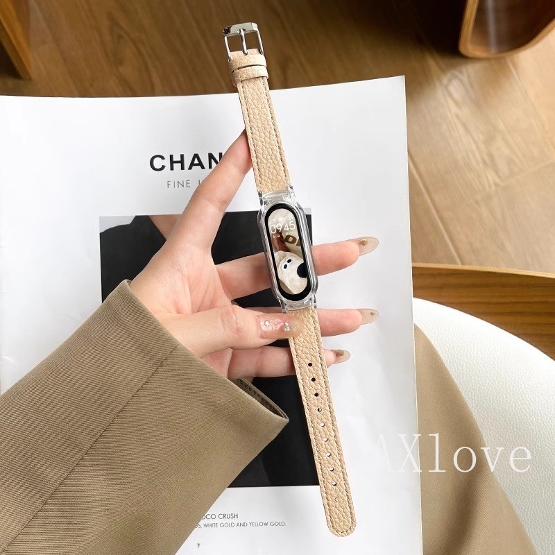 Dây đeo đồng hồ bằng da 14mm cho Xiaomi mi band 10 9 8 7 6 5 4 3 Nam Nữ Dây đeo thay thế Dây đeo cổ tay Không có đầu nối