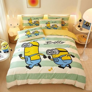 ST2 Minions Phù Hợp Với Bộ Chăn Ga Gối Chăn Gối Nhà Phòng Ngủ Có Thể Giặt Ký Túc Xá 3IN1 TS2