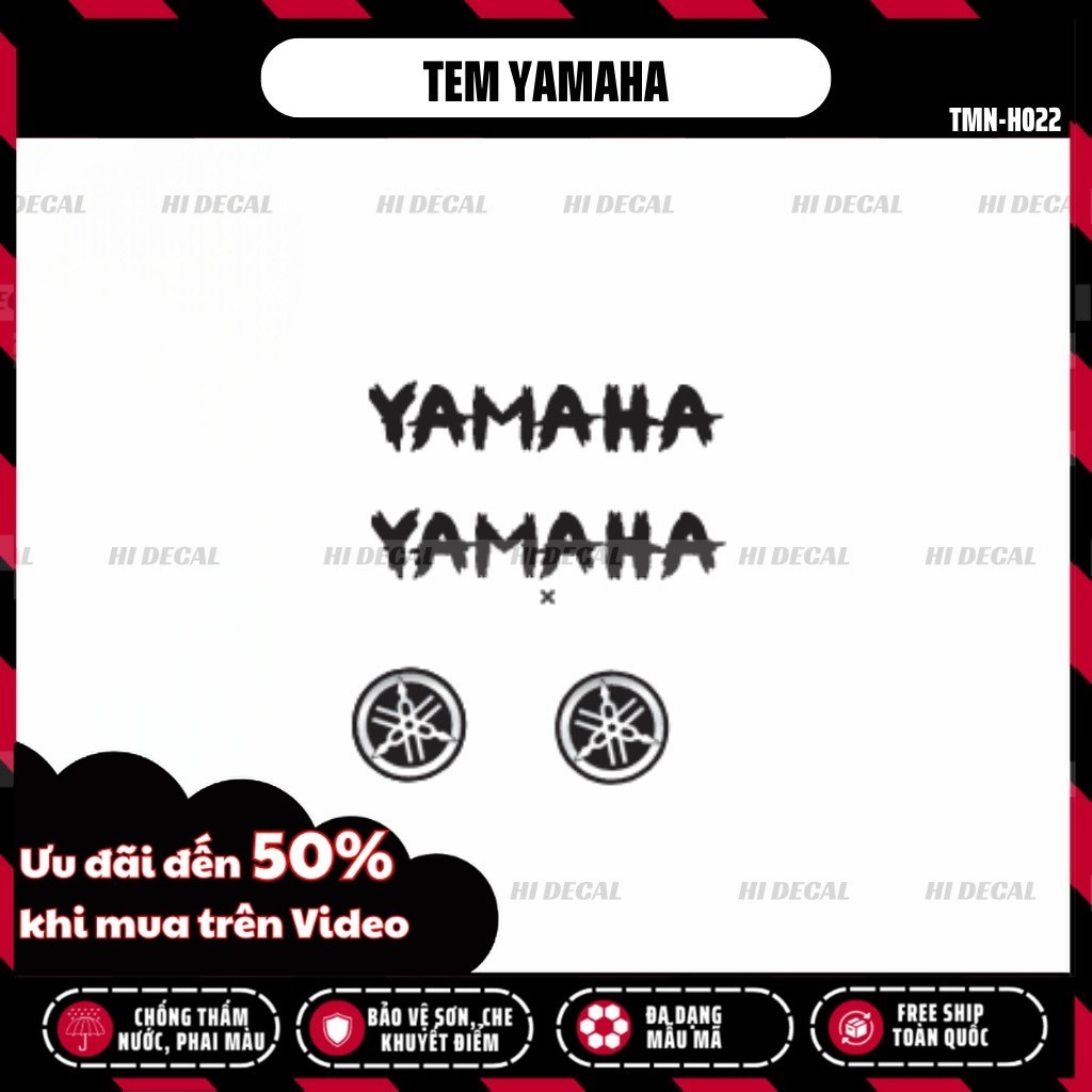 Tem logo Yamaha dán cho mọi dòng xe | TMN-022 | Decal cao cấp chống nước chống phai màu