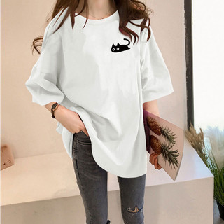 Áo thun ngắn tay dáng rộng in hoạt dành cho nữ mùa hè phong cách mới