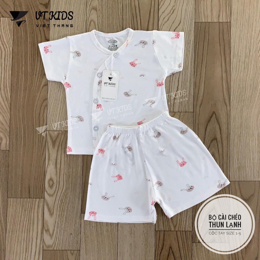 Combo 2/3 Bộ Cộc Tay Trắng VT cho bé sơ sinh thun lạnh mềm mịn thoáng mát cho bé 0-9 tháng CL01 Đậu Đậu Store