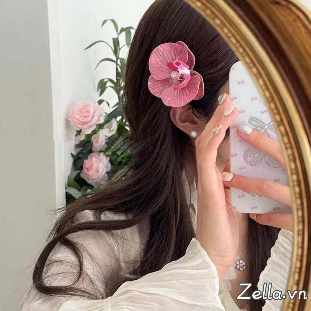 Hoa Kẹp Tóc Bướm Phong Lan Hoa Cá Sấu Kẹp Cho Bé Gái Cô Dâu Cưới Phụ Kiện Bãi Biển Tiệc Phụ Kiện Tóc