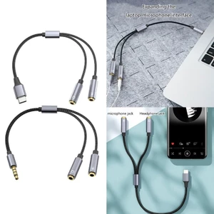 Cáp chuyển đổi tai nghe WU 3 5mm USB C Tai nghe Bộ chia micro