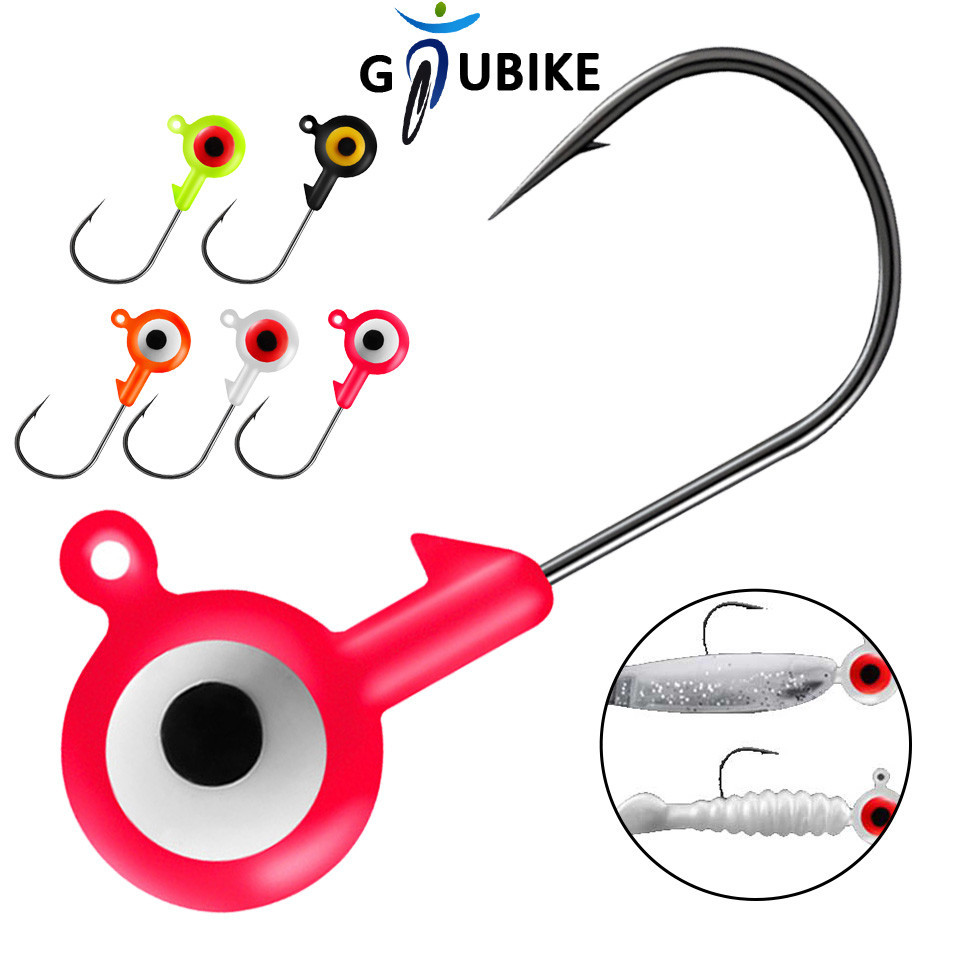 Gtubike 5 Miếng 3.5G / 5G Mạnh Mẽ Bền Jig Đầu Móc Phù Hợp Với Mồi Giun Mềm Ned Rig Jig Đầu Với Móc Gai Sắc Nét