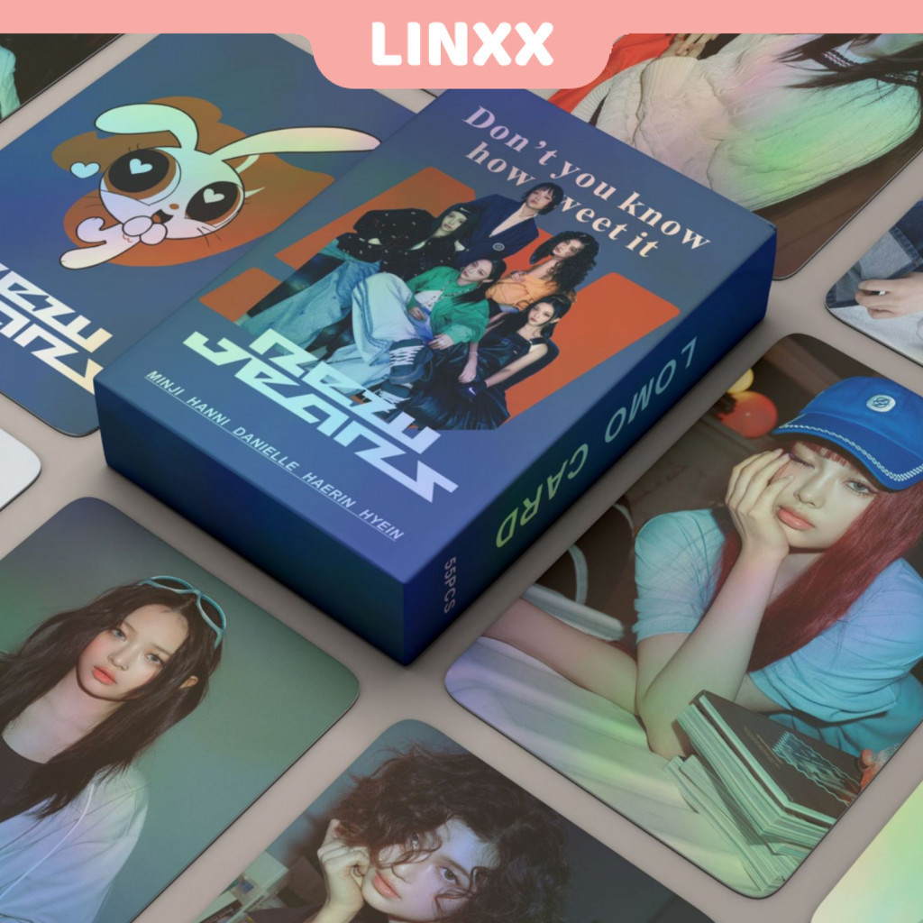 Linxx 55 Chiếc Newjeans How Sweet Holographic Laser Card Kpop Photocards Bưu Thiếp Series 3988