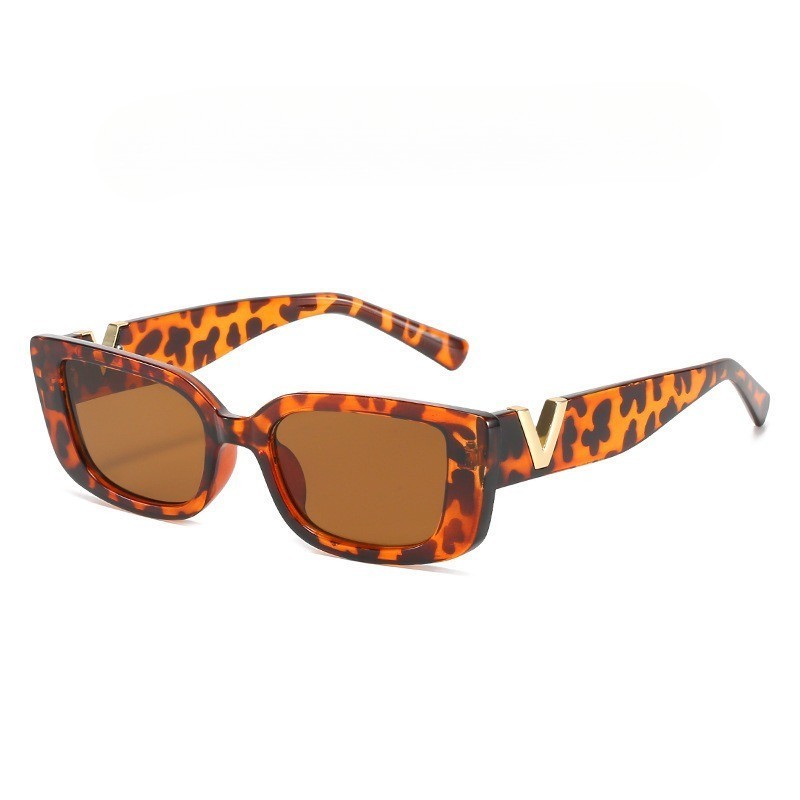[Yunyuan] Kính Mát Mỹ Hình Chữ V Khung Nhỏ Vuông Hợp Thời Trang Unisex Kính Mát Thời Trang Chụp Ảnh Đường Phố Kính Màu Kẹo