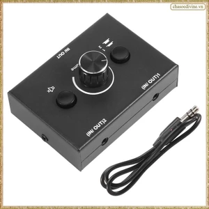 Bộ chuyển đổi âm thanh 3,5 mm, 2 đầu vào 1 đầu ra / 1 đầu vào 2 đầu ra Bộ chuyển đổi bộ chia âm thanh, Hộp chuyển đổi âm thanh, Nút tắt tiếng một phím