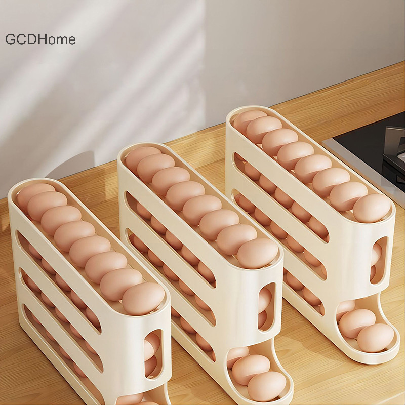 Gcdhome Tủ Lạnh Trứng Hộp Bảo Quản Tự Động Cuộn Trứng Hộ Gia Đình Nhà Bếp Chuyên Dụng Cuộn Trứng Giá Để Đồ HOT
