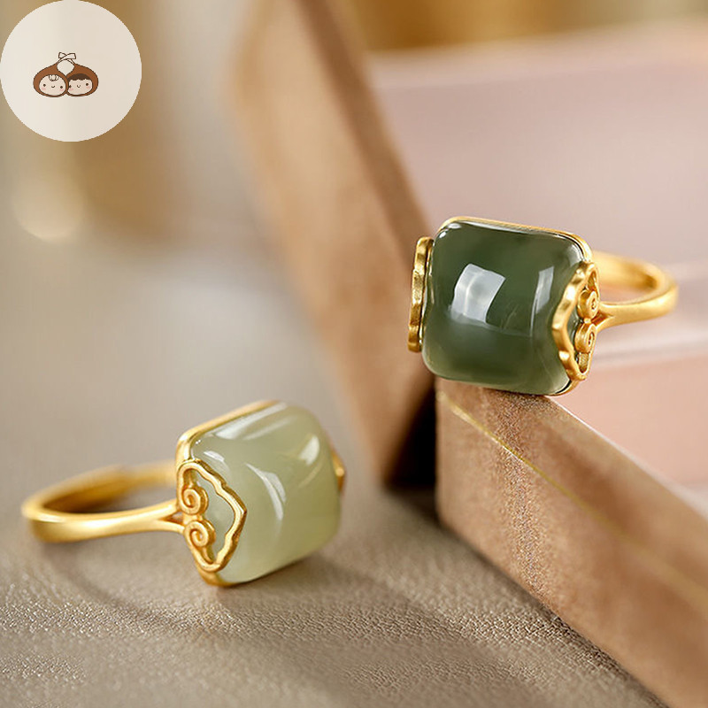 Ars Vintage Phong Cách Dân Tộc Tốt Lành Đám Mây Giả Ngọc Có Thể Điều Chỉnh Nhẫn Nữ Phong Cách Trung Hoa Tính Khí Đơn Giản Thanh Lịch Nhẫn Tặng VN