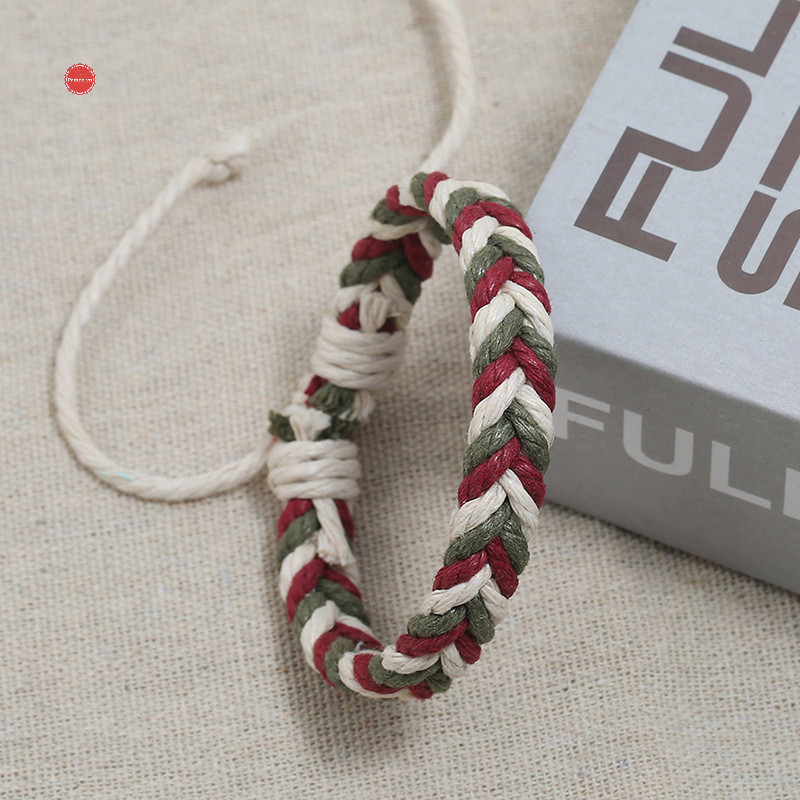 Cuộc diễu hành Phong cách dân tộc Nhiều màu sắc Dây dệt Vòng tay có thể điều chỉnh Handmade Dây gai dầu Vòng tay Vòng tay cho cặp đôi Món quà trang sức đơn giản VN