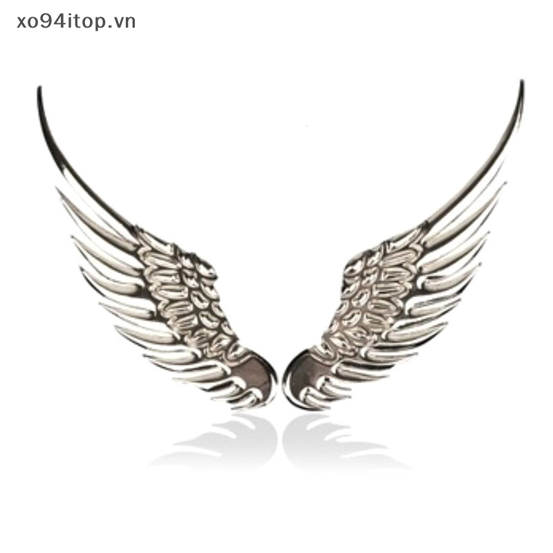 Xoitop 1 Cặp Xe Ô Tô Tự Động Xe Máy Thân Miếng Dán 3D Đại Bàng Cánh Thiên Thần Huy Hiệu Phong Cách ABS Đề Can Bạc / Vàng Phụ Kiện Ngoại Thất VN
