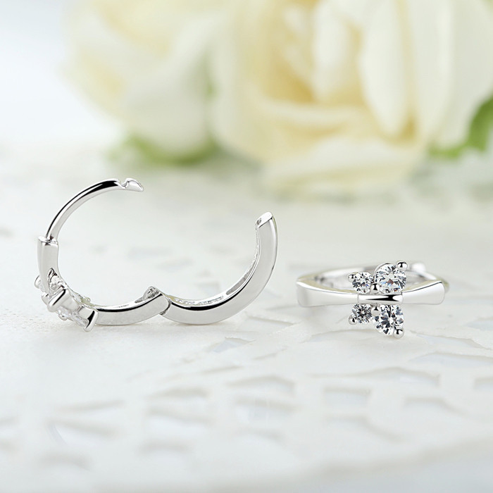Bạc 925 Bướm Zirconia Bông Tai Vòng Nhỏ Cho Nữ Đẹp Aros Huggies Bông Tai Trang Sức