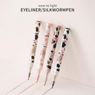 FLORTTE Eyeliner Fine Lying Silkworm Pen Liquid Eyeliner Shadow Pen Màu nâu tự nhiên