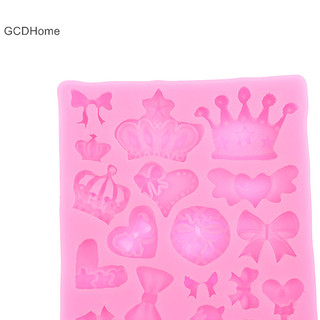 Gcdhome Vương Miện Nơ Hình 3D Bánh Fondant Khuôn Silicon Cho DIY Polymer Đất Sét Khuôn Nhà Bếp Sô Cô La Bánh Ngọt Bánh Trang Trí Dụng Cụ HOT