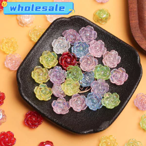 20 Chiếc Acrylic AB Màu Hoa Rời Hạt Đôi Lỗ DIY Để Làm Trang Sức Vòng Cổ Bông Tai Dây Xích Điện Thoại