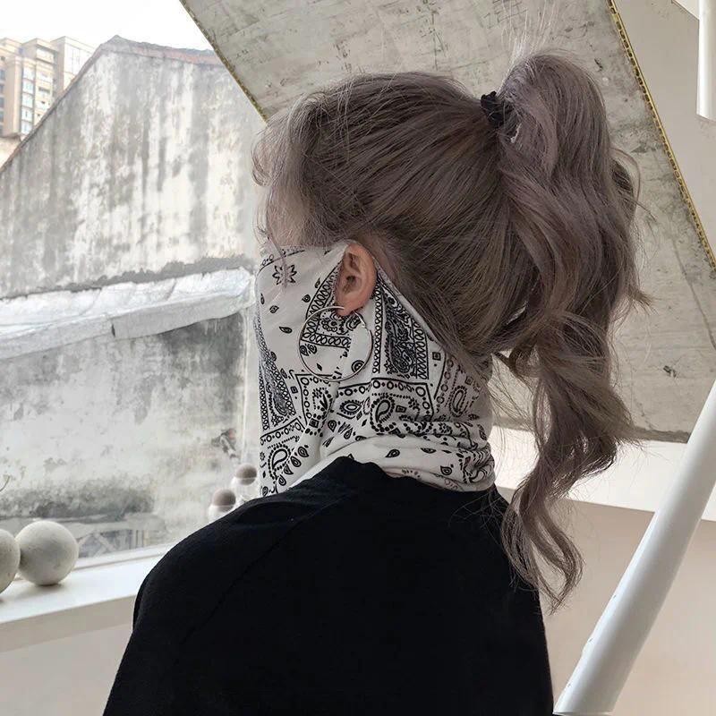 Mặt nạ chống nắng toàn mặt Bảo vệ cổ Tích hợp Veil Ice Silk Mặt nạ lụa cổ ngoài trời