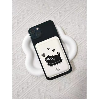 Ví Trắng Hoạt Hình Mèo Đen Phong Cách Ví Điện Thoại Thích Hợp Cho Iphone 15 14 13 12 Ví Đựng Thẻ Điện Thoại