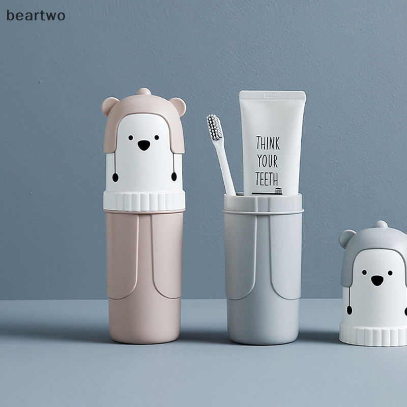 < Beartwo > Hộp đựng bàn chải đánh răng di động dễ thương Hộp đựng bàn chải đánh răng du lịch Hộp đựng đồ đẹp