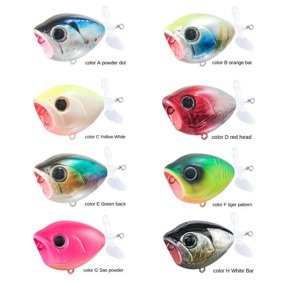 Mồi Bề Mặt Popper Bass 2024 - Cánh Quạt, Đuôi Xoay (6g/50mm & 11g/60mm)