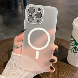 Ốp Điện Thoại Cứng Mờ Siêu Mỏng PC Trong Suốt Từ Tính Cho iPhone 16 15 14 13 12 11 Pro Max 14 15 Plus Vỏ Chống Sốc