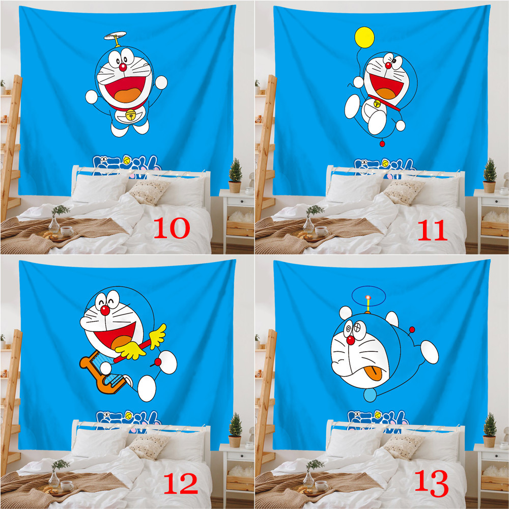 Phim hoạt hình dễ thương Doremon Tấm thảm treo tường có kẹp Tấm thảm Polyester Phòng ngủ Tấm thảm treo tường Món quà tốt nhất Trang trí dễ thương cho phòng trẻ em