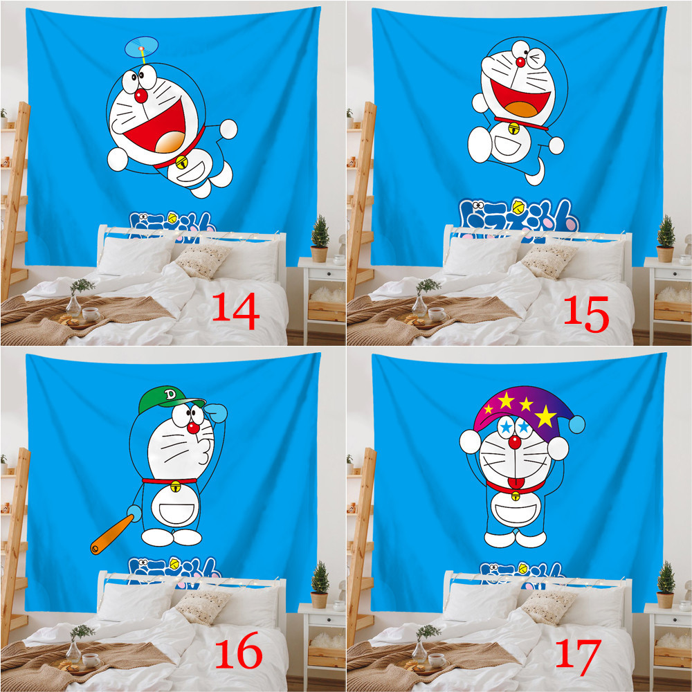 Phim hoạt hình dễ thương Doremon Tấm thảm treo tường có kẹp Tấm thảm Polyester Phòng ngủ Tấm thảm treo tường Món quà tốt nhất Trang trí dễ thương cho phòng trẻ em