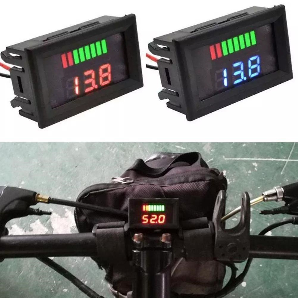 12v-72v Xe Máy Hàng Hải LED Kỹ Thuật Số Vôn Kế Đồng Hồ Đo Điện Áp Pin