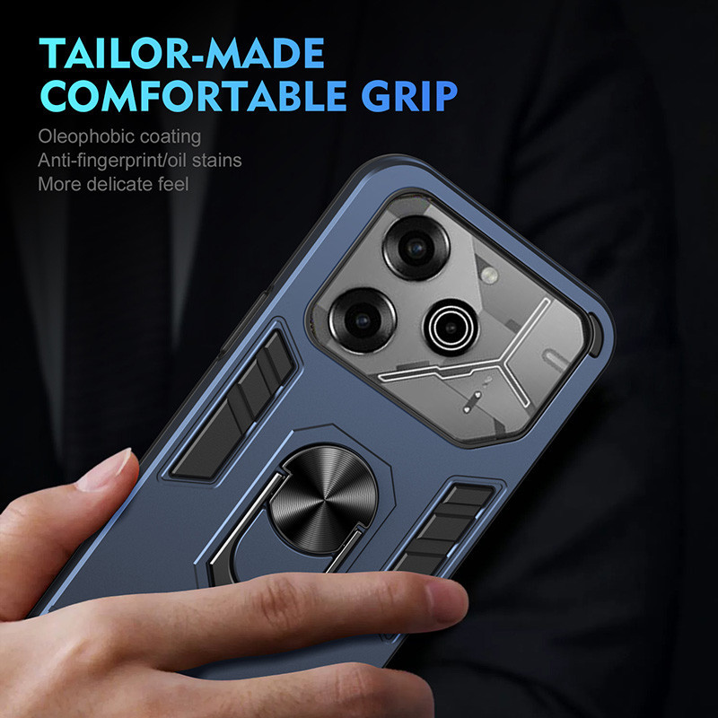 Dành Cho Tecno Pova 6 / Pova 6 Pro LI9 Vỏ Giáp Chắc Chắn Có Giá Đỡ Nhẫn Chân Đế Vỏ Bảo Vệ