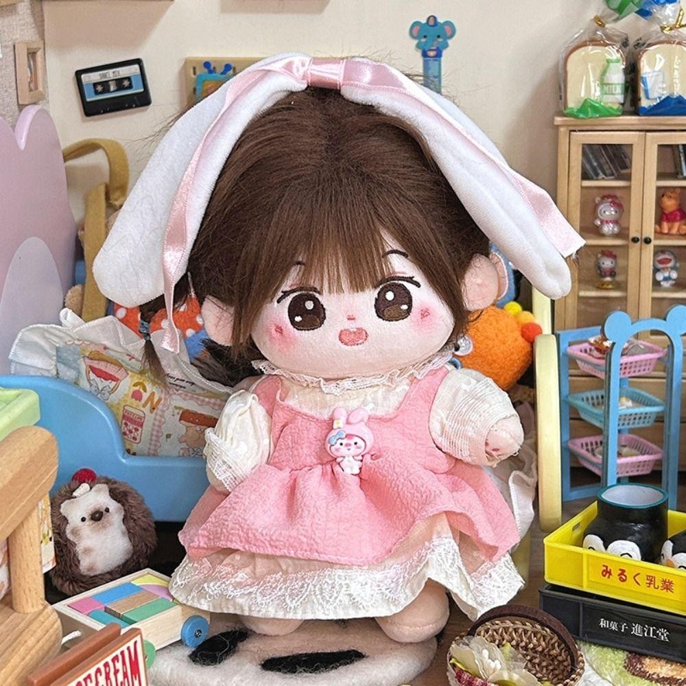 Flazea Búp Bê Dress up, 20cm Búp Bê Cotton BJD Mũ Búp Bê, Phim Hoạt Hình OB11 Quà Tặng Băng Đô Quấn Tóc Ngọt Ngào Đồ Chơi Sang Trọng